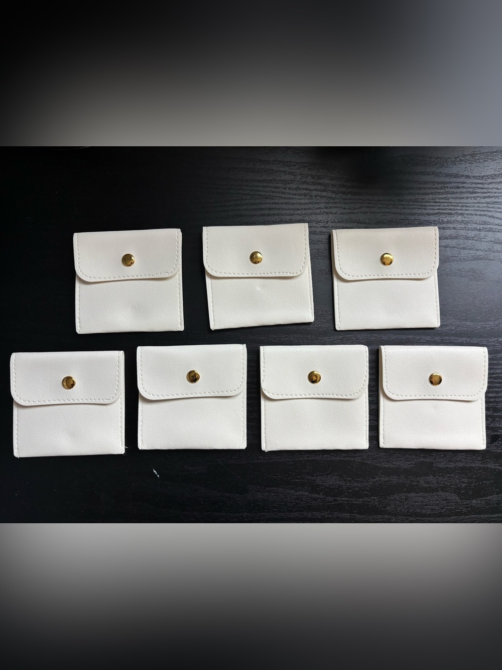 Set of 7 White Jewelry Pouches